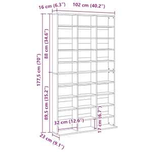 CD skříňka sonoma dub 102 x 23 x 177,5 cm kompozitní dřevo - obrázek 7