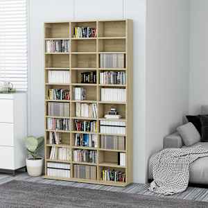 Omarica za CD plošče sonoma hrast 102x16x177,5 cm konstr. les