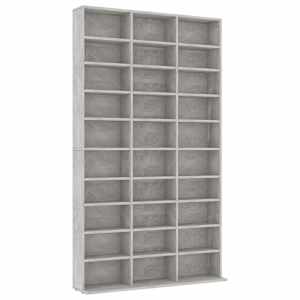 vidaXL CD-kapp, betoonhall, 102 x 16 x 177,5 cm, tehispuit