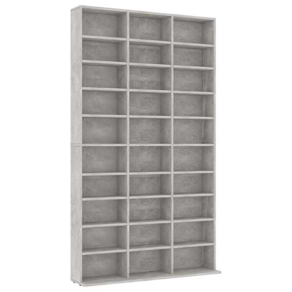 vidaXL CD-kapp, betoonhall, 102 x 16 x 177,5 cm, tehispuit