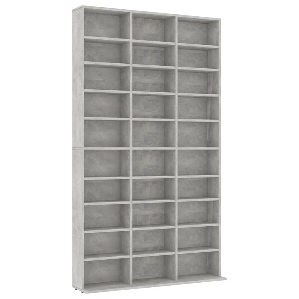 

vidaXL CD Cabinet Concrete Gray 40.2"x6.3"x69.9" Engineered Wood