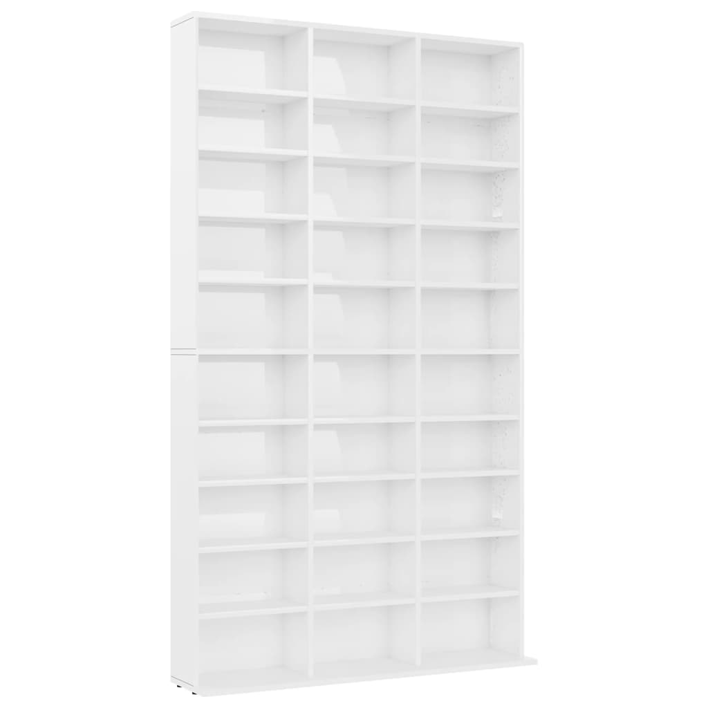 

vidaXL CD Cabinet High Gloss White 40.2"x6.3"x69.9" Engineered Wood
