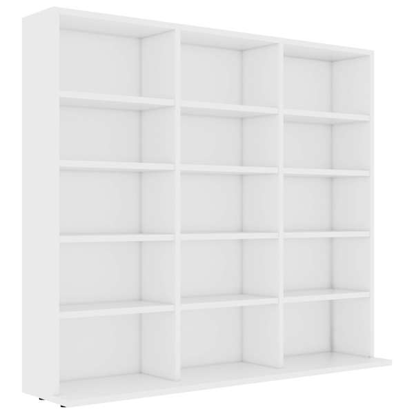vidaXL CD-kapp, valge, 100 x 23 x 89,5 cm, tehispuit
