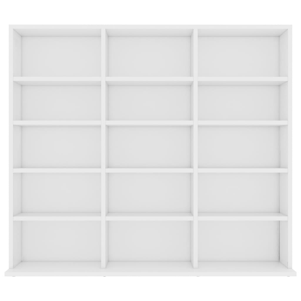 vidaXL CD Cabinet White 40.6"x9"x35.2" Chipboard