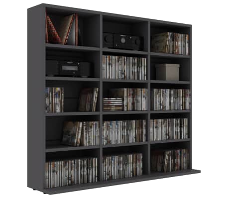 vidaXL CD Cabinet Grey 102x23x89.5 cm Engineered Wood