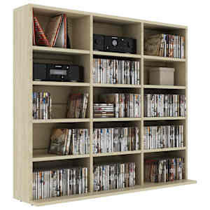 Skříňka na CD dub sonoma 100 x 23 x 89,5 cm kompozitní dřevo - obrázek 5