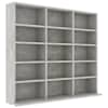 vidaXL CD-kapp, betoonhall, 100 x 23 x 89,5 cm, tehispuit