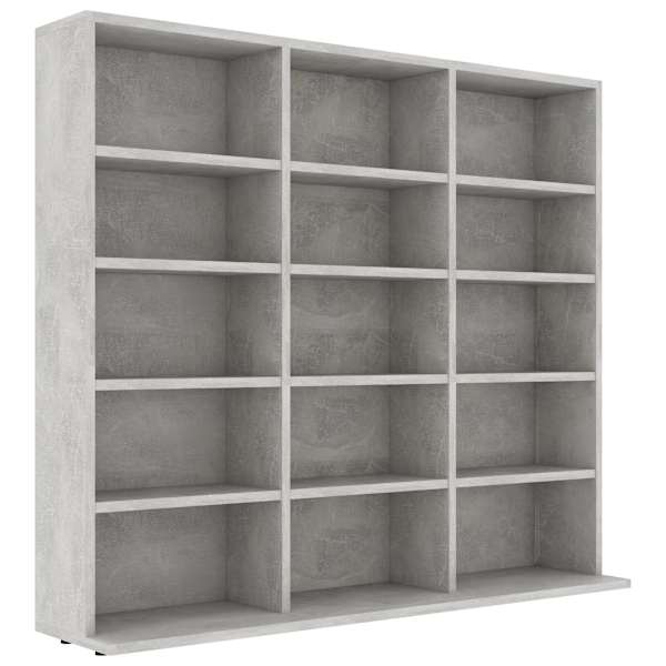 vidaXL CD-kapp, betoonhall, 100 x 23 x 89,5 cm, tehispuit