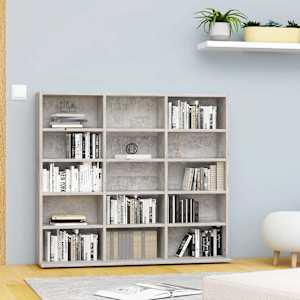 Skříňka na CD betonově šedá 100 x 23 x 89,5 cm kompozitní dřevo - obrázek 1
