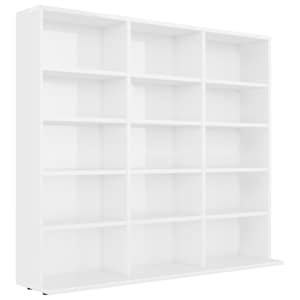 Skříňka na CD bílá vysoký lesk 100x23x89,5 cm kompozitní dřevo - obrázek 2