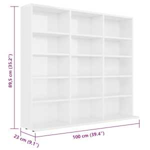 Skříňka na CD bílá vysoký lesk 100x23x89,5 cm kompozitní dřevo - obrázek 6