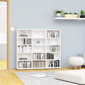 Skříňka na CD bílá vysoký lesk 100x23x89,5 cm kompozitní dřevo - obrázek 1