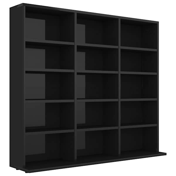 vidaXL CD-kapp, k&otilde;rgl&auml;ikega, must, 100 x 23 x 89,5 cm, puitlaastplaat