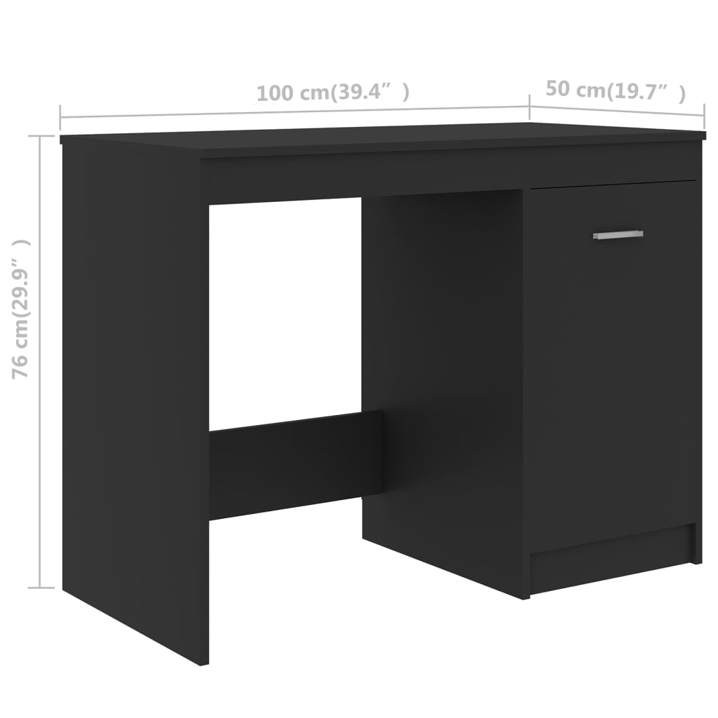 imagem de vidaXL Secretária 100x50x76 cm derivados de madeira cinzento8