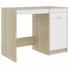 vidaXL kirjutuslaud valge ja Sonoma tamm 100x50x76 cm puitlaastplaat