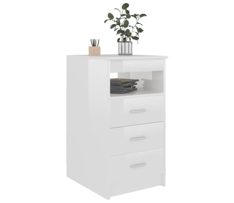 vidaXL Laatikosto korkeakiilto valkoinen 40x50x76 cm tekninen puu