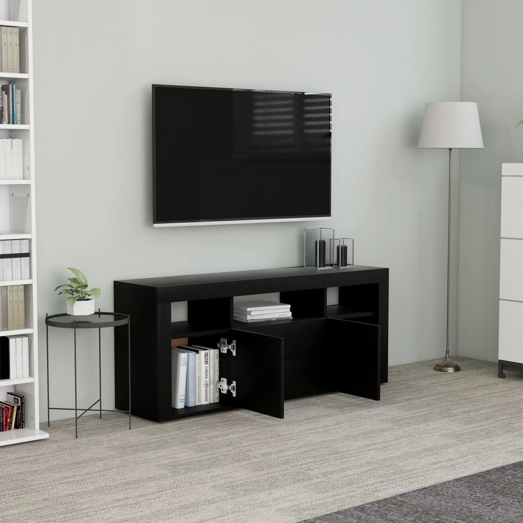 vidaXL TV skapītis, melns, 120x30x50 cm, skaidu plāksne