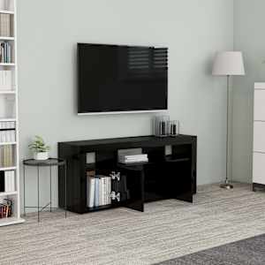 vidaXL Έπιπλο Τηλεόρασης Γυαλιστερό Μαύρο 120x30x50 εκ. Επεξ. Ξύλο