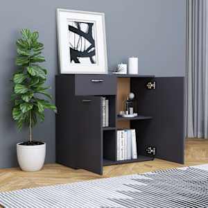 vidaXL Sideboard Grey 80x36x75 cm Engineered Wood