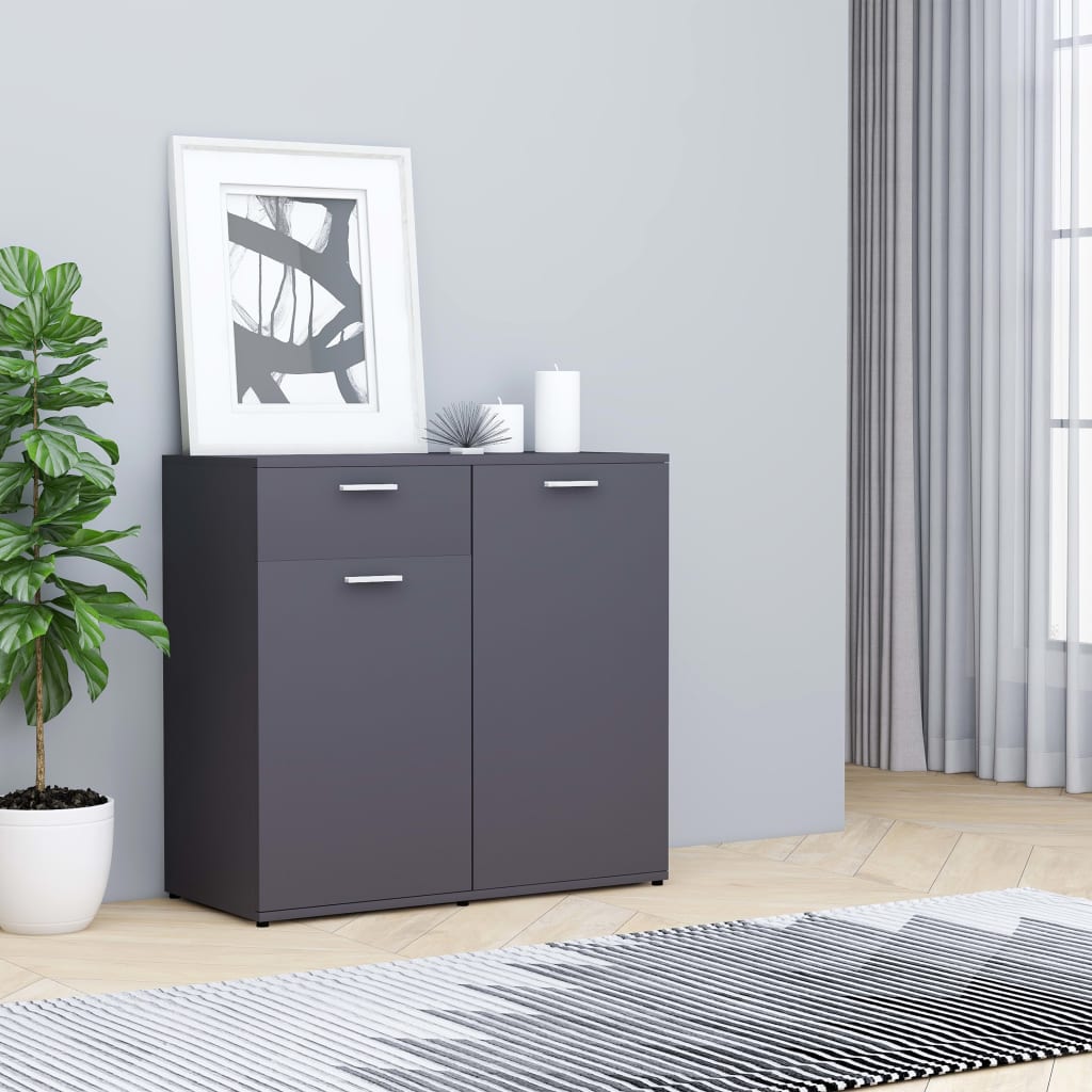 Aparador 80x36x75 cm contraplacado cinzento