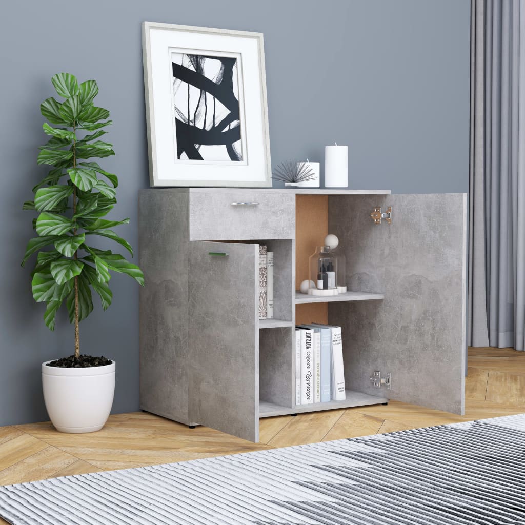 

vidaXL Dressoir 80x36x75 cm spaanplaat betongrijs