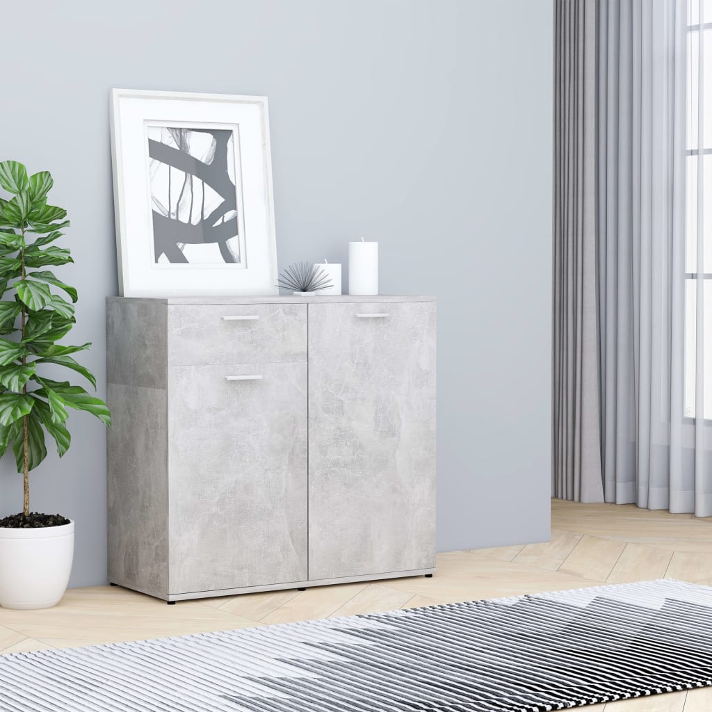 vidaXL Szafka, szaro betonu, 80x36x75 cm, materia drewnopochodny