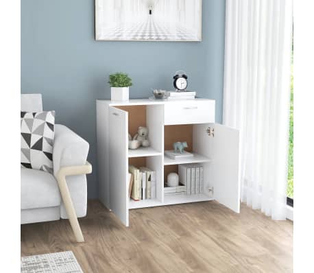 vidaXL &Scaron;oninė spintelė, baltos spalvos, 80x36x75cm, MDP