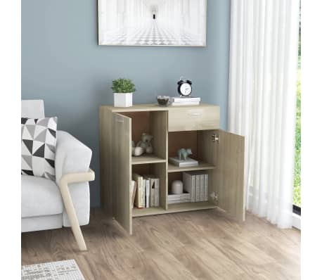 vidaXL &Scaron;oninė spintelė, sonoma ąžuolo, 80x36x75cm, apdirbta mediena