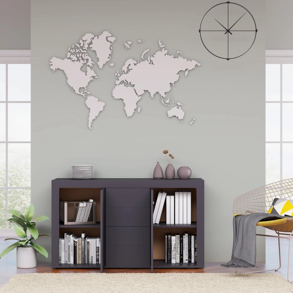

vidaXL Dressoir 120x36x69 cm spaanplaat hoogglans grijs