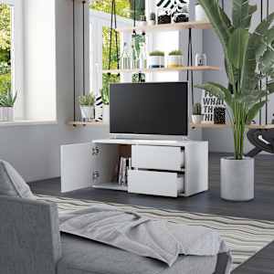 TV stolek bílý 80 x 34 x 36 cm kompozitní dřevo - obrázek 3