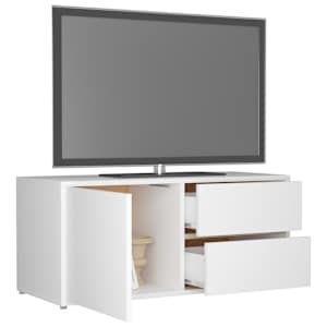 TV stolek bílý 80 x 34 x 36 cm kompozitní dřevo - obrázek 5