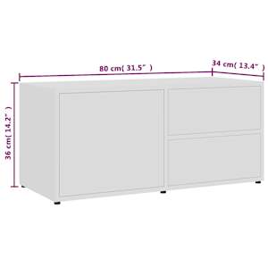TV stolek bílý 80 x 34 x 36 cm kompozitní dřevo - obrázek 10