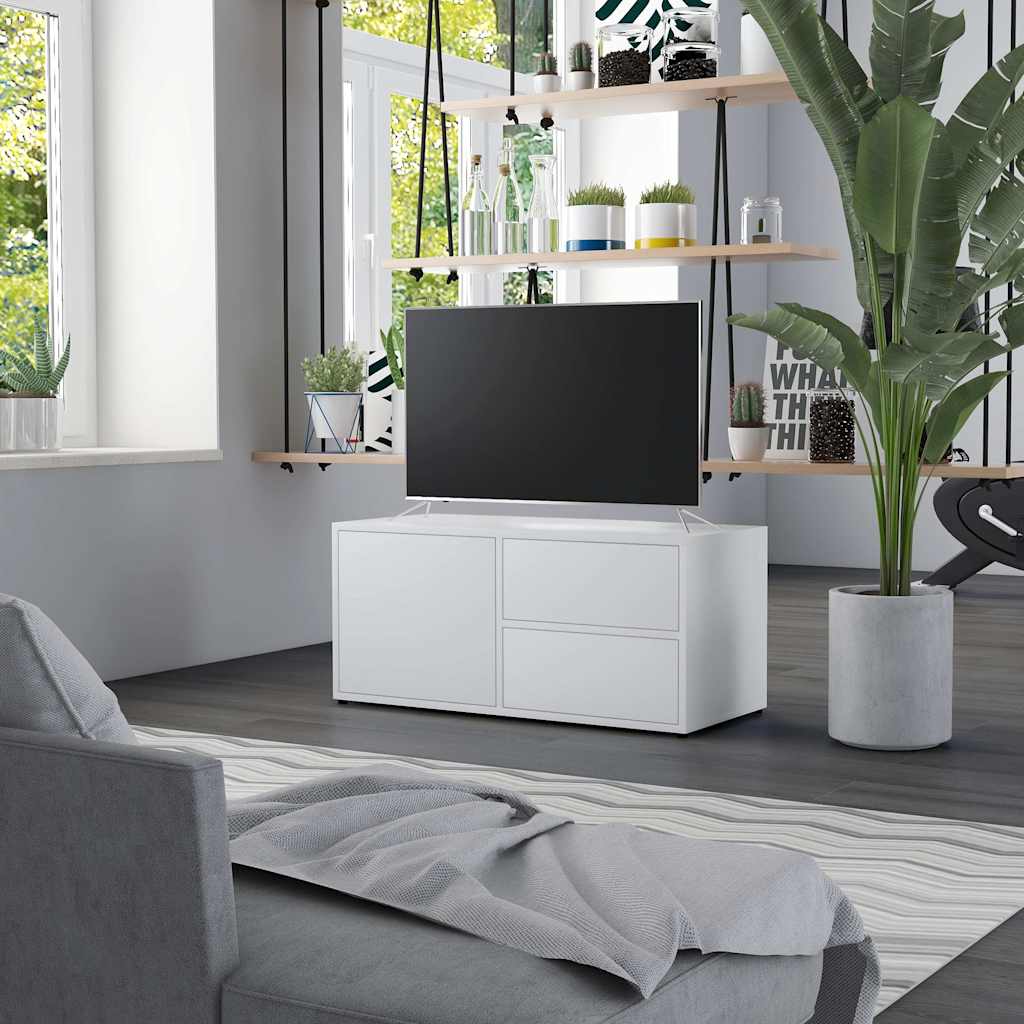 vidaXL Szafka pod TV, bia�a, 80x34x36 cm, materia� drewnopochodny