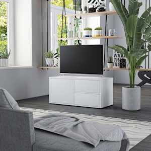 TV stolek bílý 80 x 34 x 36 cm kompozitní dřevo