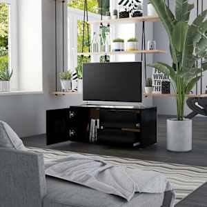 TV stolek černý 80 x 34 x 36 cm kompozitní dřevo - obrázek 3