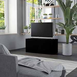 TV stolek černý 80 x 34 x 36 cm kompozitní dřevo - obrázek 1