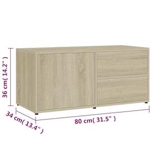 TV stolek dub sonoma 80 x 34 x 36 cm kompozitní dřevo - obrázek 10