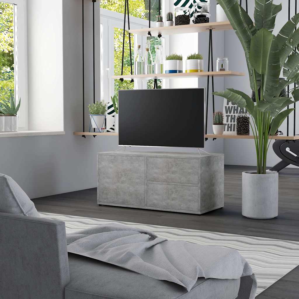 vidaXL Szafka pod telewizor, szaro�� betonu, 80x34x36 cm