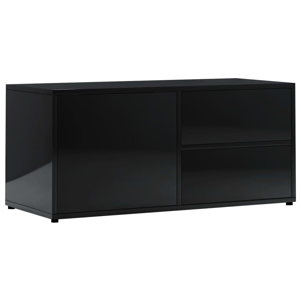 

vidaXL TV Cabinet High Gloss Black 31.5"x13.4"x14.2" Engineered Wood