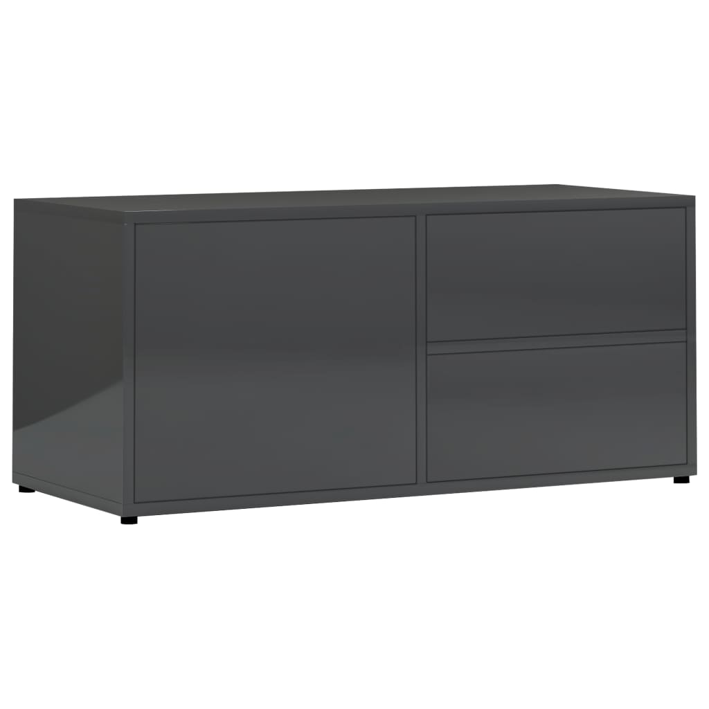 

vidaXL TV Cabinet High Gloss Gray 31.5"x13.4"x14.2" Engineered Wood