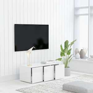 TV stolek bílý 80 x 34 x 30 cm kompozitní dřevo - obrázek 3