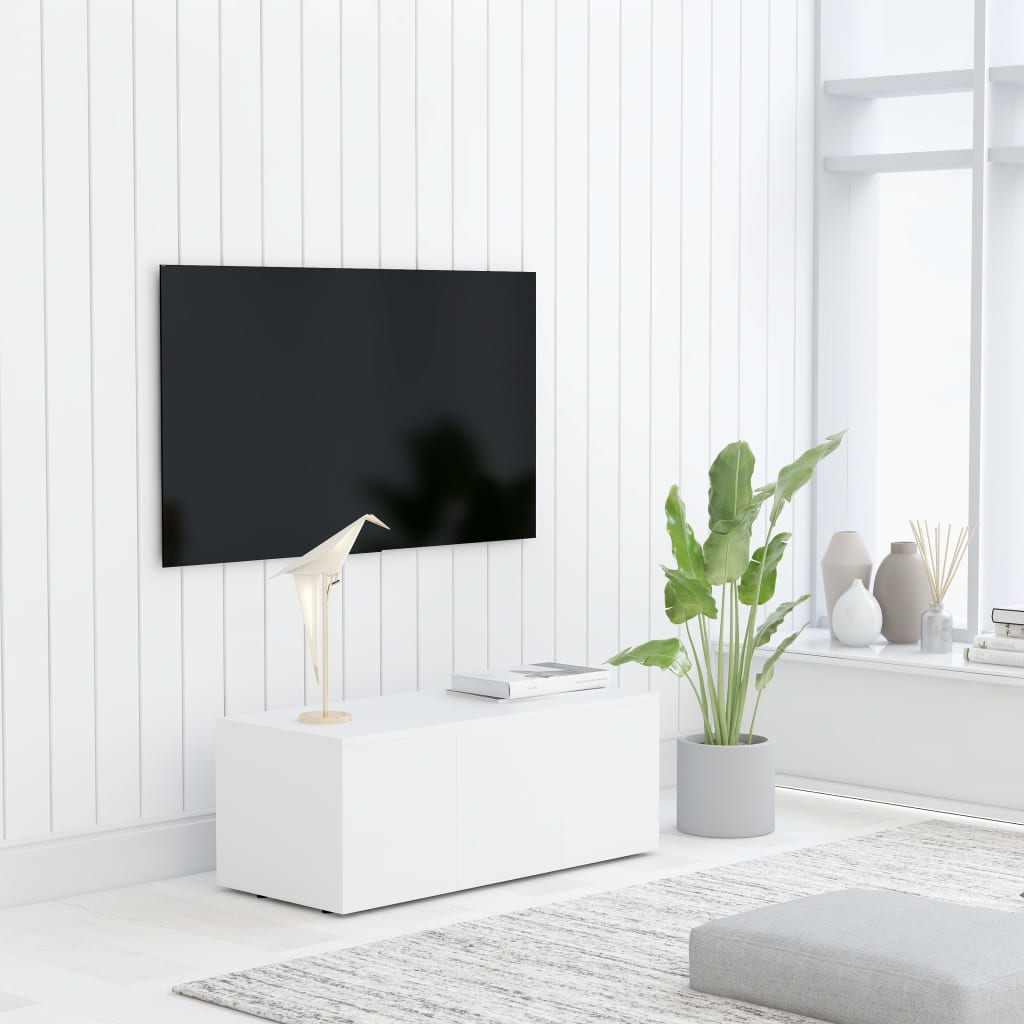 Poza vidaXL Comoda TV, alb, 80 x 34 x 30 cm, PAL