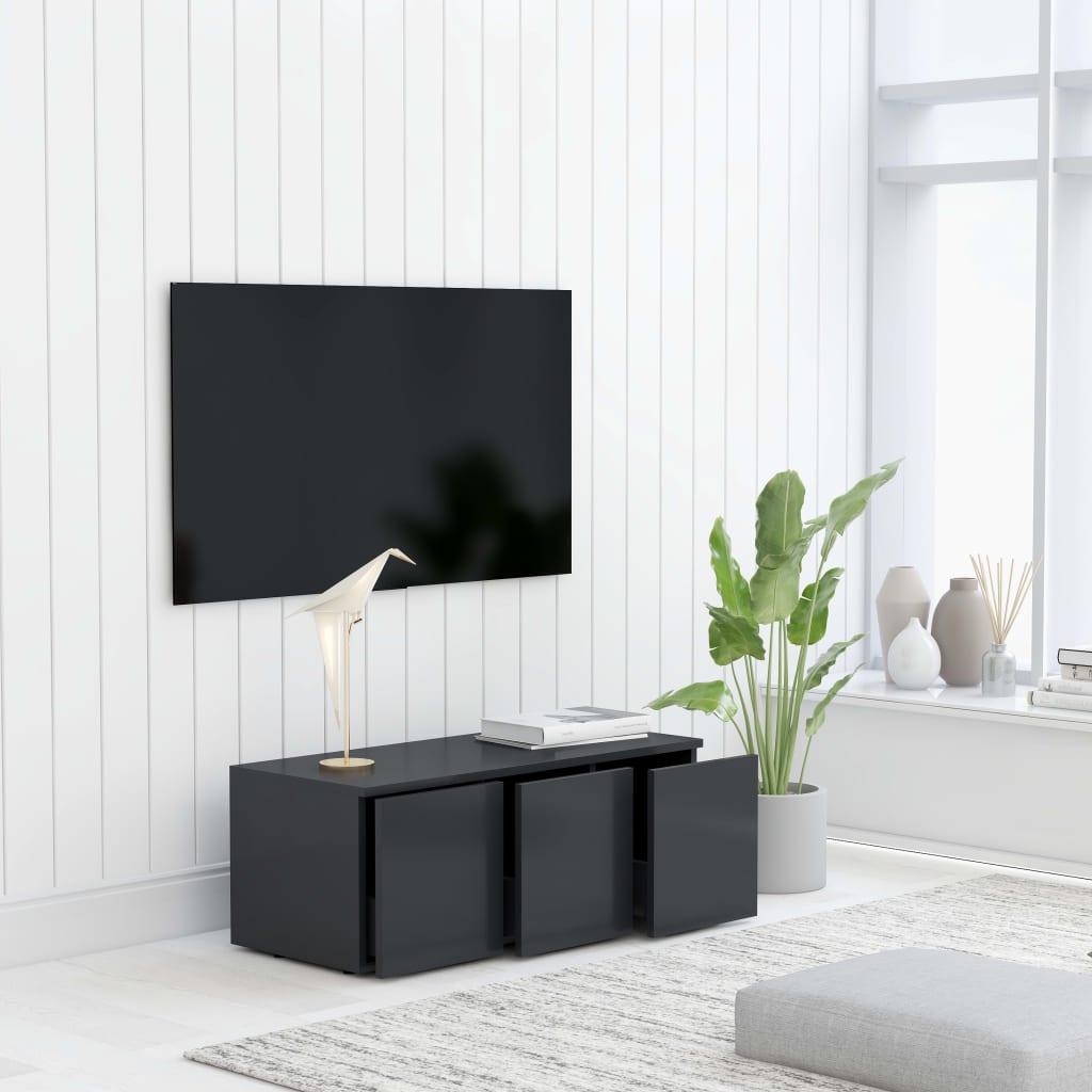 Meuble TV Gris 80x34x30 cm Aggloméré | meublestv.fr 5