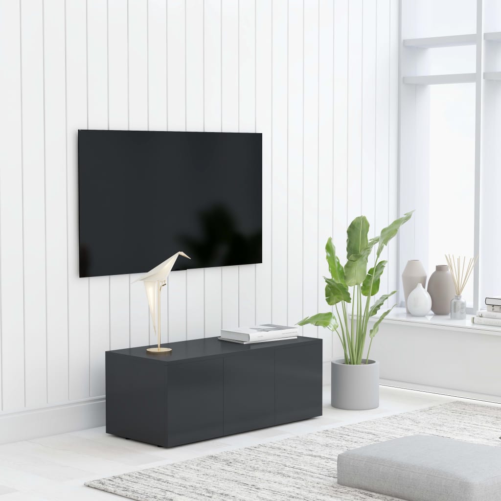 Meuble TV Gris 80x34x30 cm Aggloméré | meublestv.fr 2