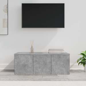 TV stolek betonově šedý 80 x 34 x 30 cm kompozitní dřevo - obrázek 1