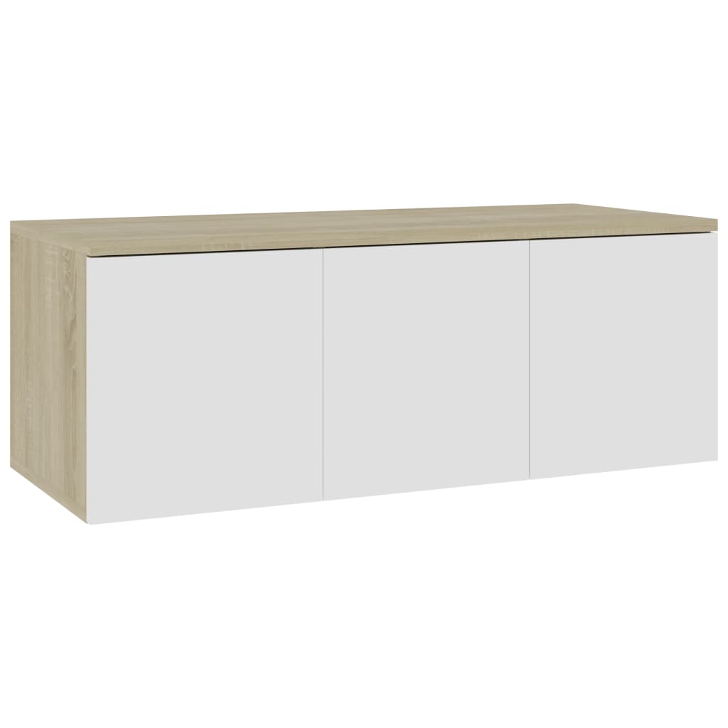 

vidaXL TV Cabinet White and Sonoma Oak 31.5"x13.4"x11.8" Engineered Wood