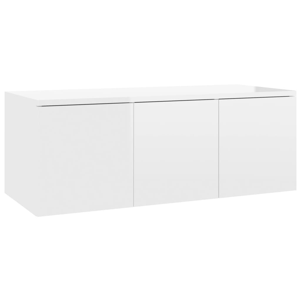 

vidaXL TV Cabinet High Gloss White 31.5"x13.4"x11.8" Engineered Wood