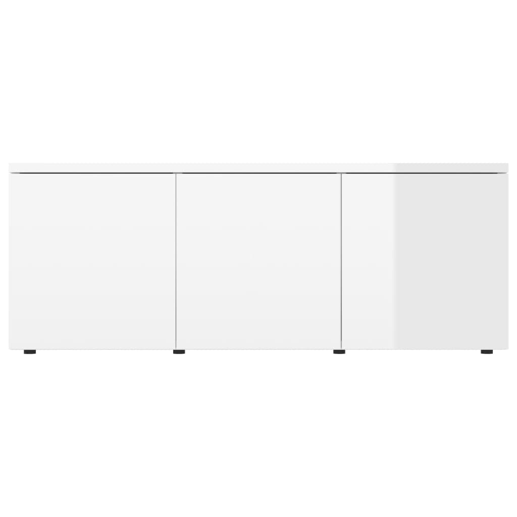 Meuble TV Blanc brillant 80x34x30 cm Aggloméré | meublestv.fr 6