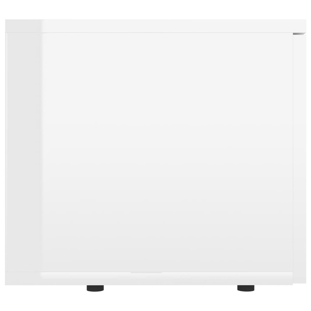 Meuble TV Blanc brillant 80x34x30 cm Aggloméré | meublestv.fr 8