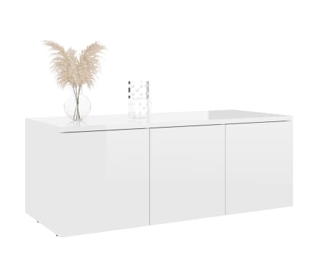 vidaXL Móvel de TV 80x34x30 cm derivados de madeira branco brilhante